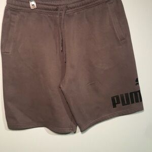 Puma Men’s Dark Gray Athletic Shorts with Black Logo